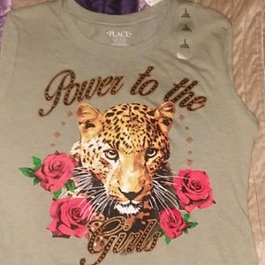 Large Cheetah and Roses Power to the Girls